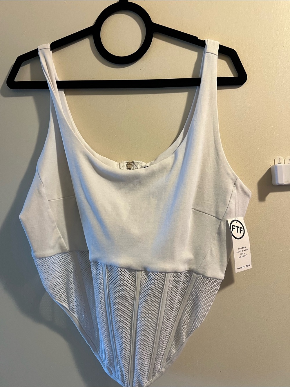 Fashion to Figure White Scoop Neck Bodysuit
